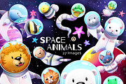Space Animals Graphics Set, an Animal Illustration by Art by Angele G (Thumbnail 1 of 5)