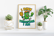 Funny Pickle ball PNG, an Illustration by Craft Nest (Thumbnail 5 of 6)