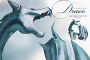 Hand Painted Draco Clipart Set, a Decorative Illustration by ArtCreationsDesign (Thumbnail 3 of 13)
