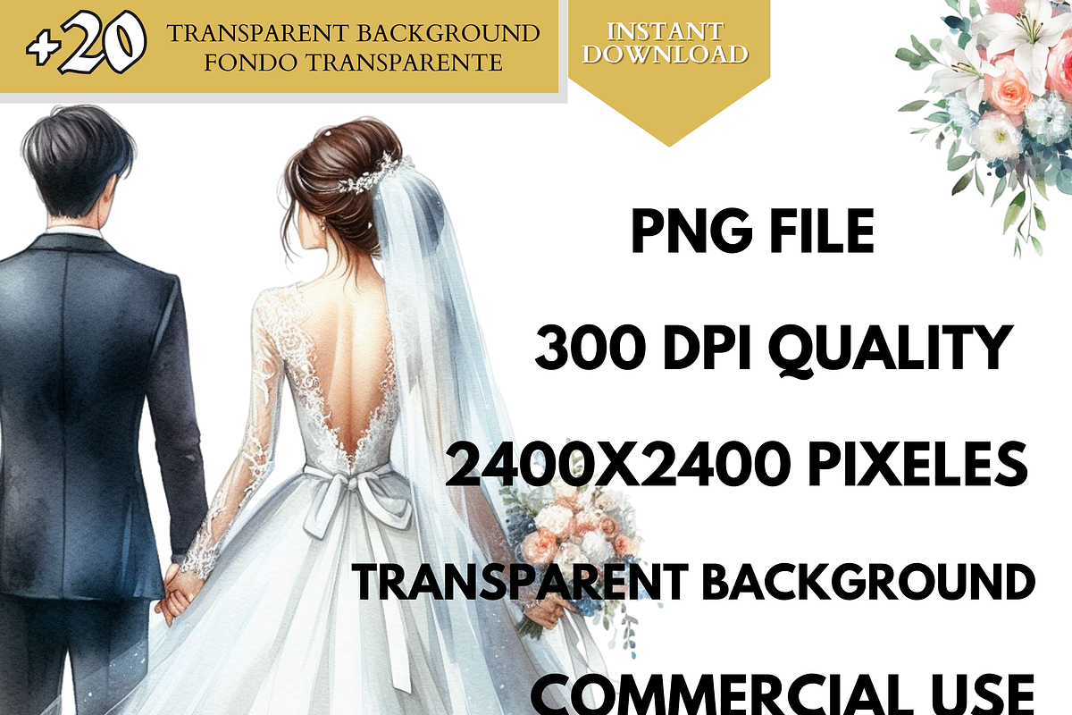 Bride and Groom Back Clipart Wedding, a Person Illustration by VM PARTYS  BY TAIRUMA (Photo 7 of 10)