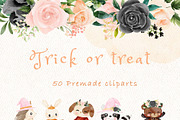 Trick or treat halloween clipart, an Animal Illustration by heyiamalice (Thumbnail 3 of 13)