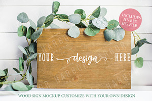 Styled Wood Sign Mockup - Wedding