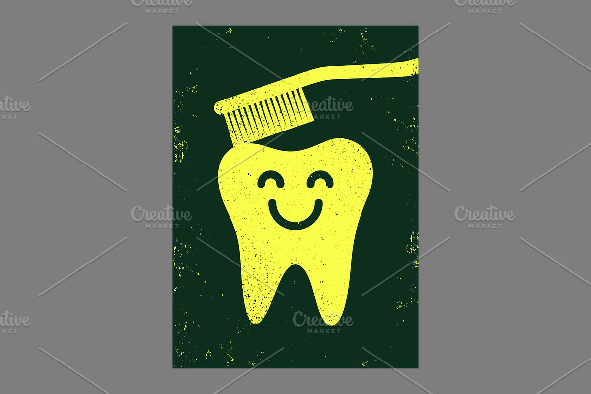 Dentistry grunge vector poster set., a Healthcare Illustration by PoPaShop (Photo 6 of 8)