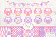 Fresh Pink Owl Vectors & Papers, an Animal Illustration by Amanda Ilkov (Thumbnail 1 of 3)