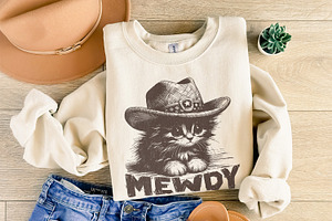 Meowdy Cute Cat, Ranch Life Png, Rod