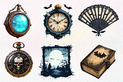 Victorian Halloween Clipart PNG, an Illustration by Dream Creation (Thumbnail 4 of 7)