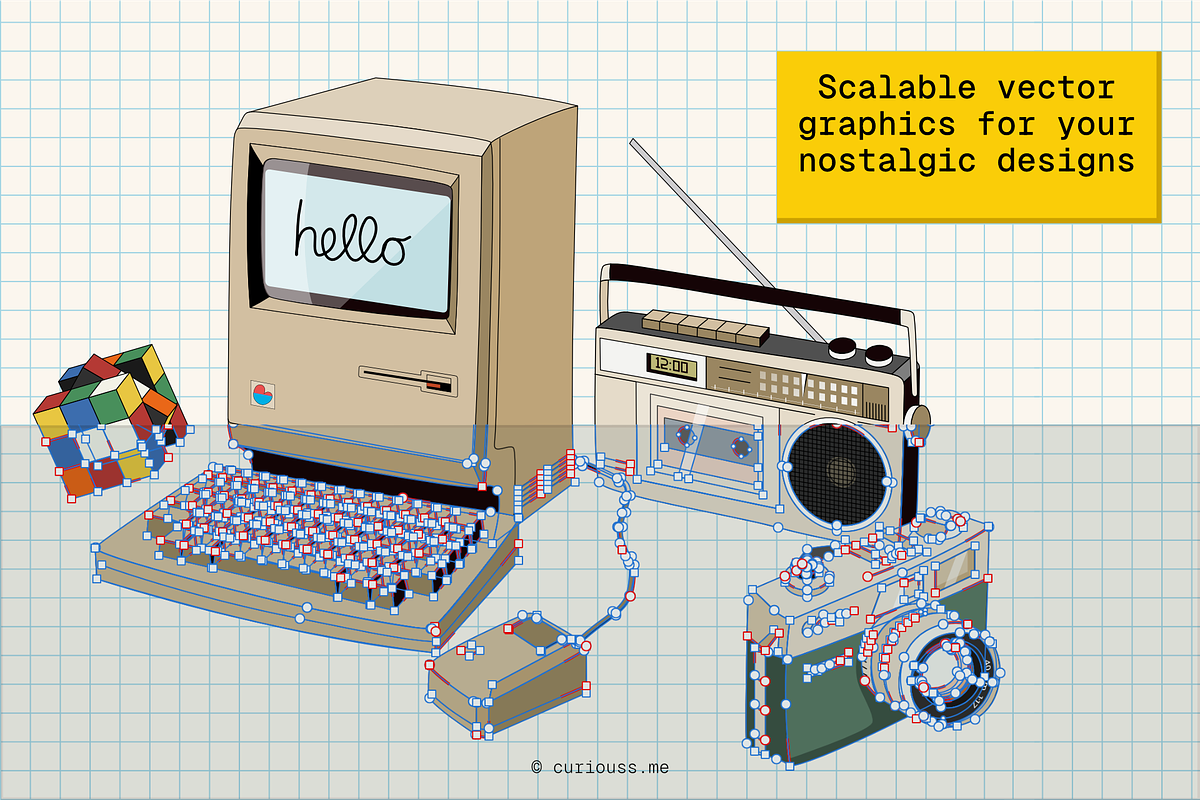 Nostalgic Tech Clipart - 90s-Y2K, a Decorative Illustration by Curiouss (Photo 3 of 9)
