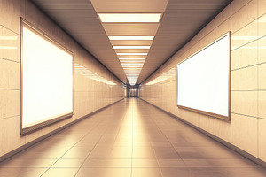 Blank billboard in a bright modern h, a Photo by Iftikhar Alam