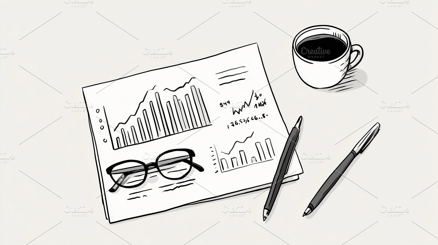 Financial documents with bar charts, a Business Photo by MistyDay