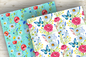 Daisy Patterns Seamless Floral Paper