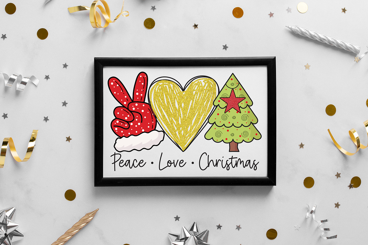 Peace Love Christmas PNG Bundle, a Graphic by CraftlabSVG (Photo 5 of 14)