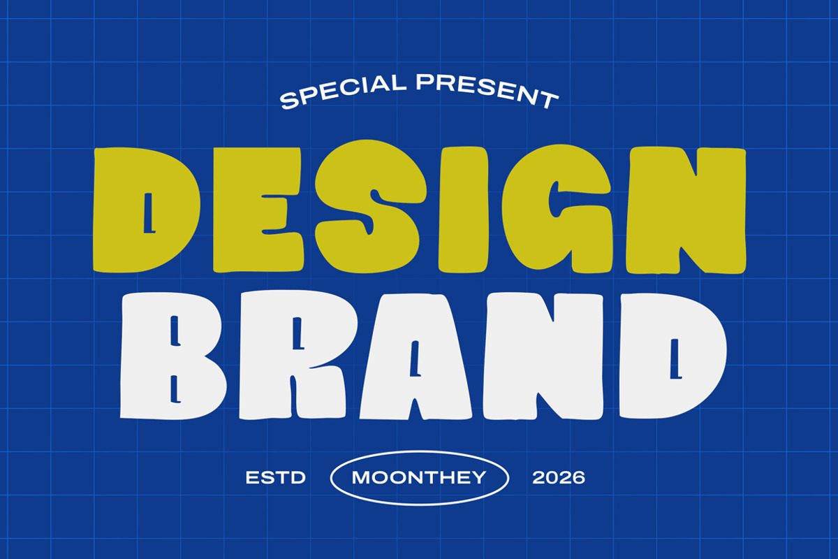 Moonthey – Bold Cute Retro Display F, a Sans Serif Font by kangfont Studio (Photo 9 of 10)