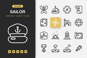 Sailor Icons, an Icon by Spacepixel Creative