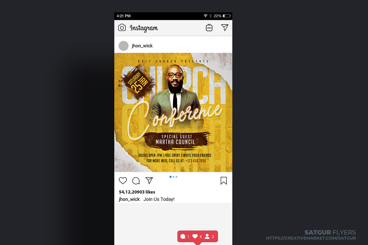 Church Conference Flyer Template, a Flyer Template by Satgur Graphic Design (Photo 3 of 4)