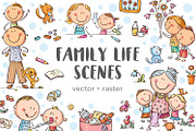 Family clipart set life scene bundle, a Healthcare Illustration by Bubert Art (Thumbnail 1 of 7)