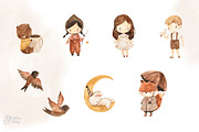 AUTUMN MOMENTS. Watercolor clipart, an Animal Illustration by OlliArtDesign (Thumbnail 2 of 8)