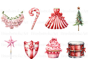 Watercolor Pink Nutcracker Clipart