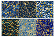 Blue and Gold Leopard Digital Paper, an Illustration by Daily.Designs (Thumbnail 5 of 5)