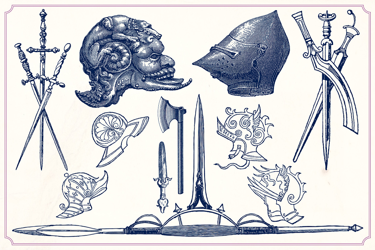 Vintage sword and armor illustration, a Technology Illustration by Mr Vintage (Photo 7 of 13)