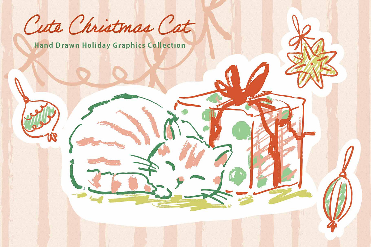 Christmas Cat Line Art Collection, an Object Graphic by Sawango Designs (Photo 3 of 11)