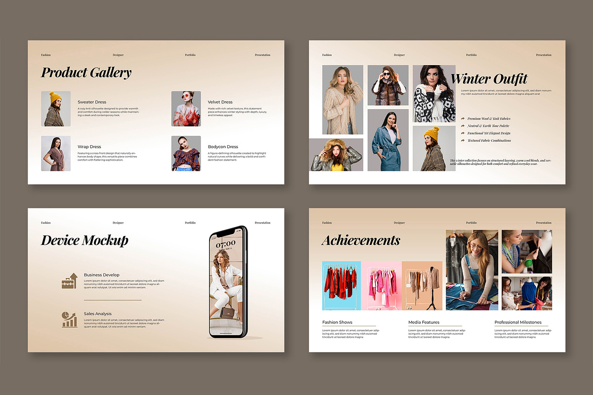 Modern Fashion Designer Portfolio, a Presentation Template by Mighty-Slide (Photo 5 of 6)