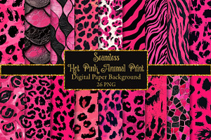 Hot Pink Animal Print Patterns, a Texture Illustration by Dream Creation