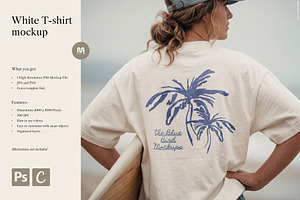 Beach T-Shirt Mockup Back view