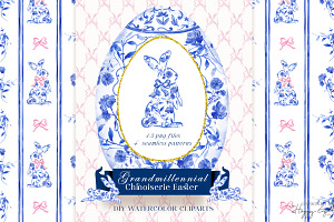 Chinoiserie Easter illustrations, an Illustration by TheHappyGiftArt
