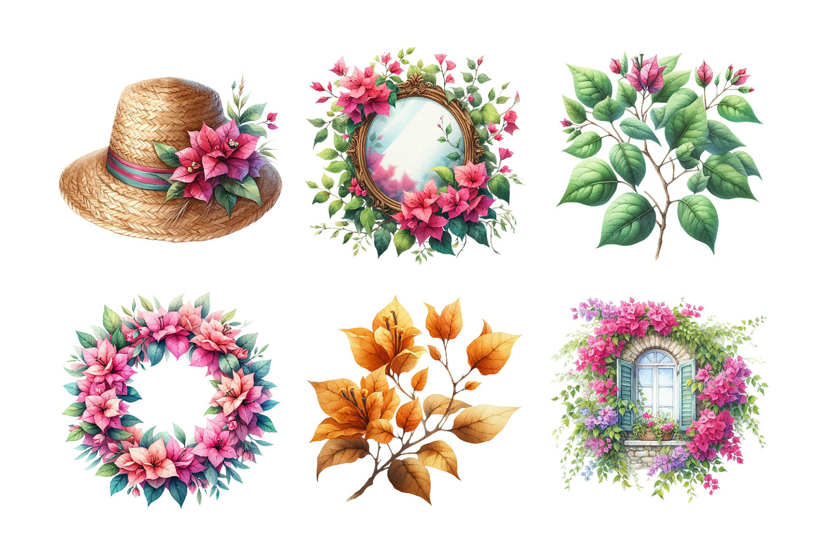 Bougainvillea Flower Clipart Bundle, an Illustration by Daily.Designs (Photo 3 of 5)