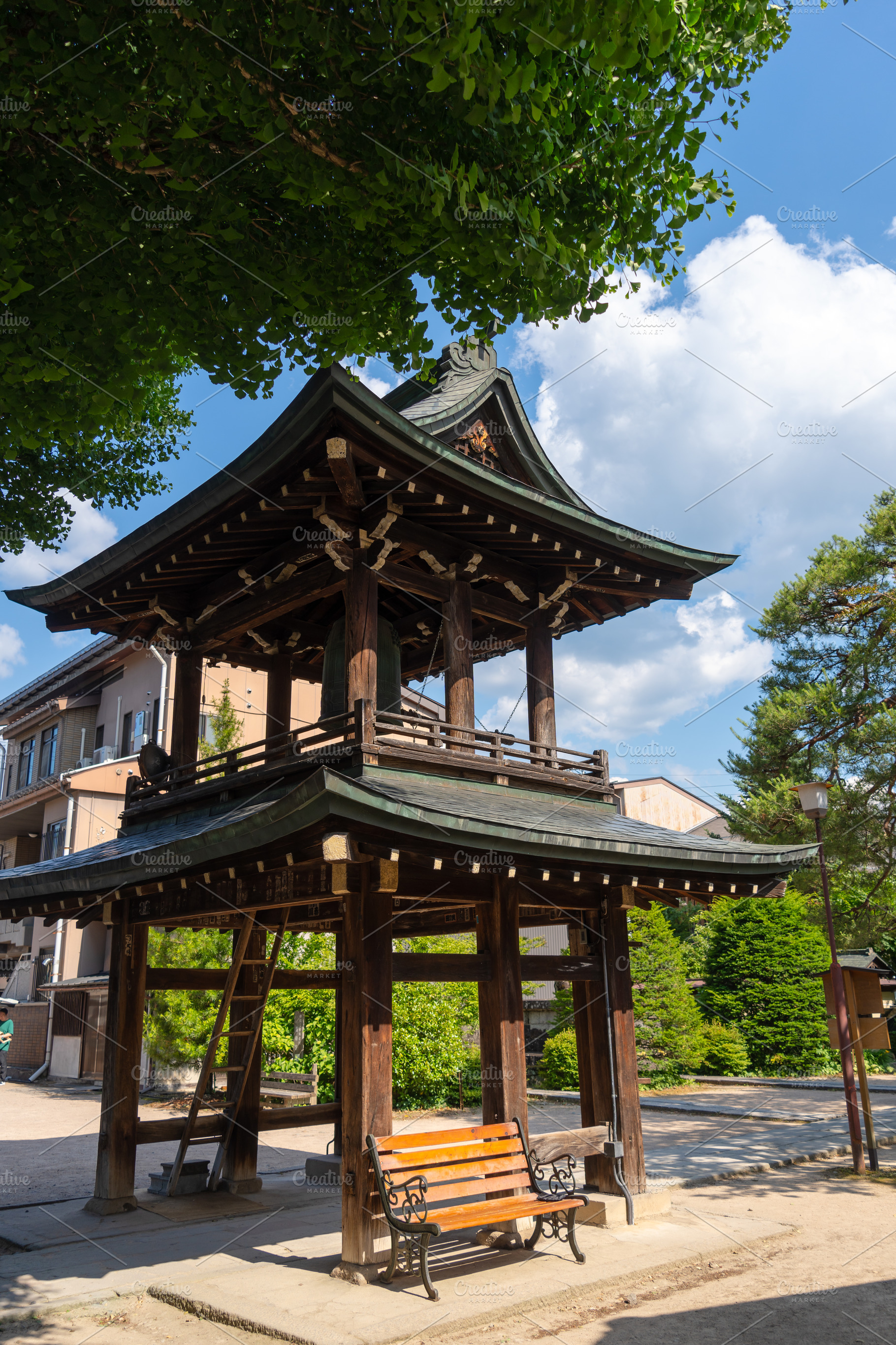 Small pavilion at Hida Kokubun-ji Temple in Takayama, Japan, an Architecture Photo by GoodGoods