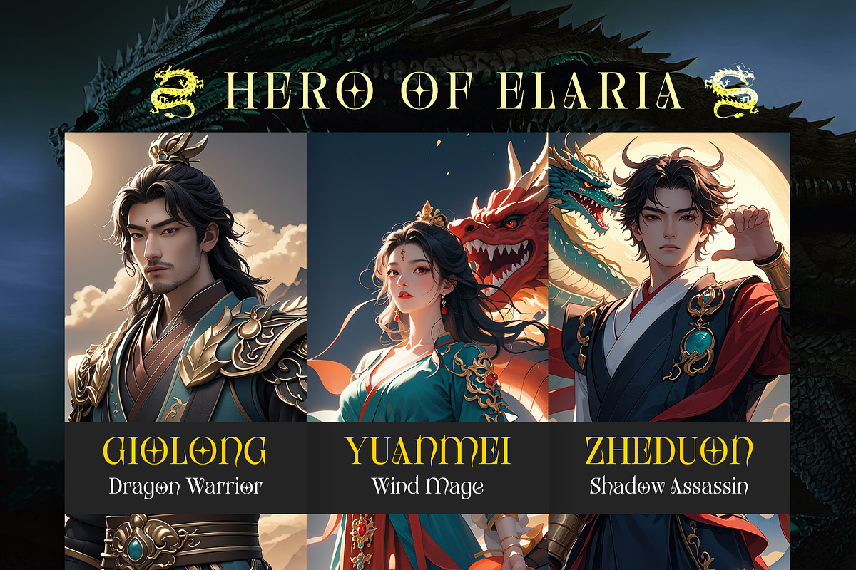 Genshino - Elegant Fantasy Serif, a Serif Font by Typia Nesia (Photo 7 of 18)