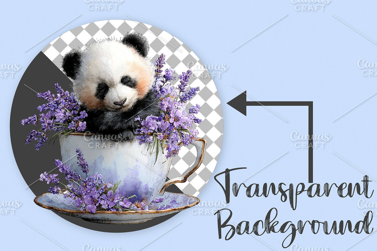 Whimsical Spring Panda Clipart PNG, an Illustration by Canvas Craft (Photo 2 of 7)