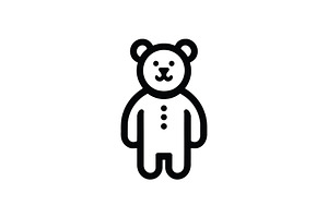 Teddy Bear Cute Simple Logo, a Branding & Logo Template by Vectorium Studio