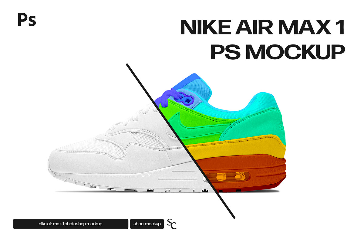 Nike Air Max 1 | Photoshop Mockup, a Product Mockup by sophiesconcepts (Photo 1 of 2)