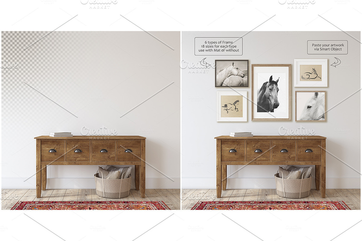 FARMHOUSE ENTRYWAY Wall&Frame Mockup, a Poster Template by MyHomeMockups (Photo 4 of 7)