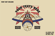 retro skeleton riding warplane, a Branding & Logo Template by Judsart (Thumbnail 1 of 3)