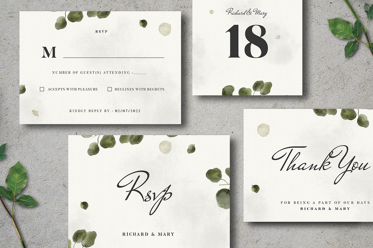 Leaves Wedding Invitation Suite, an Invitation Template by Vynetta (Photo 5 of 5)