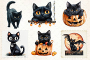 Halloween Black Cats Clipart, an Illustration by Dream Creation (Thumbnail 6 of 7)
