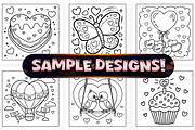 Cute Easy Sweet Love Coloring Page, a Seasonal Illustration by Craftsbeefy (Thumbnail 3 of 4)