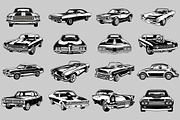 80 Monochrome classic muscle cars, a Transportation Illustration by The BolzStudio (Thumbnail 5 of 6)
