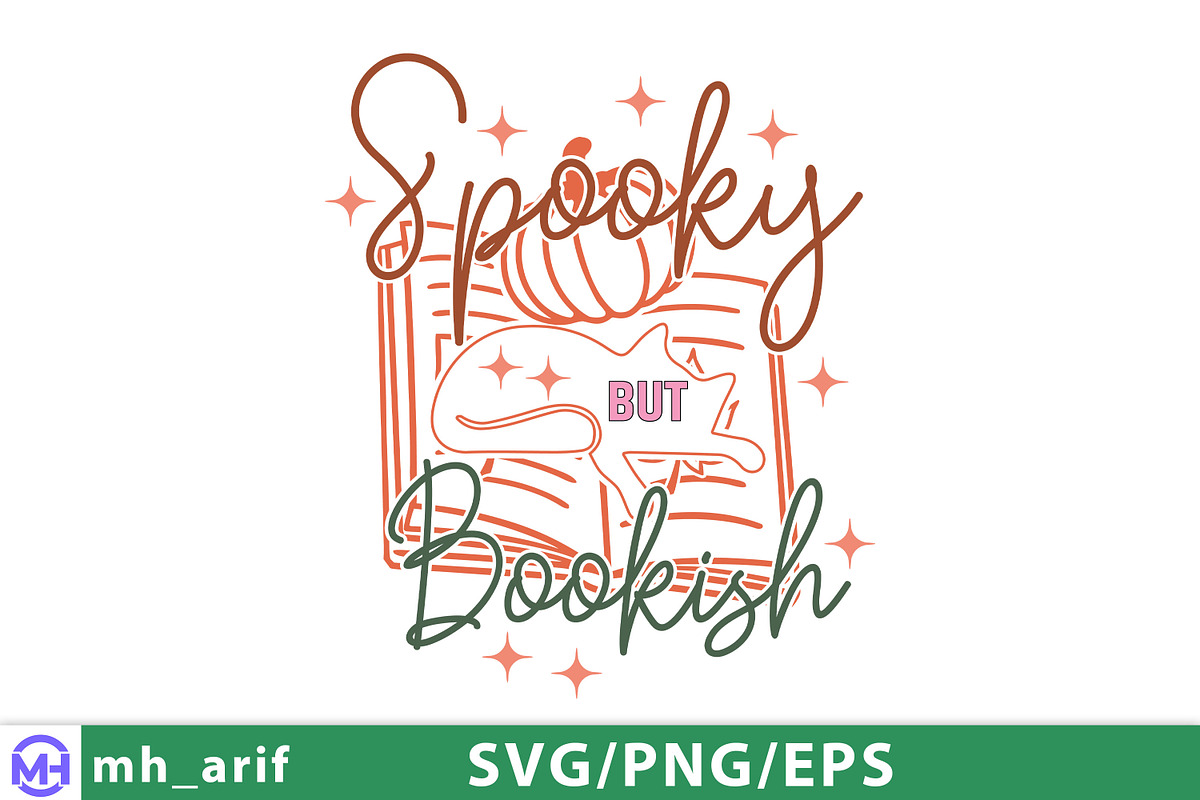 Spooky But Bookish Halloween SVG, a Graphic by mh_arif (Photo 1 of 4)