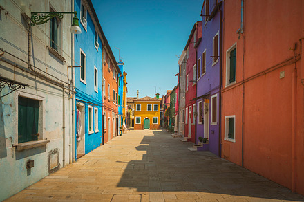 Burano island street. Venice, an Architecture Photo by Stefano Orazzini
