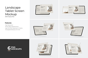 Landscape Tablet Screen Mockup