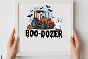 Boo Dozer Halloween Tractor PNG, a Graphic by olgasallom (Thumbnail 2 of 3)