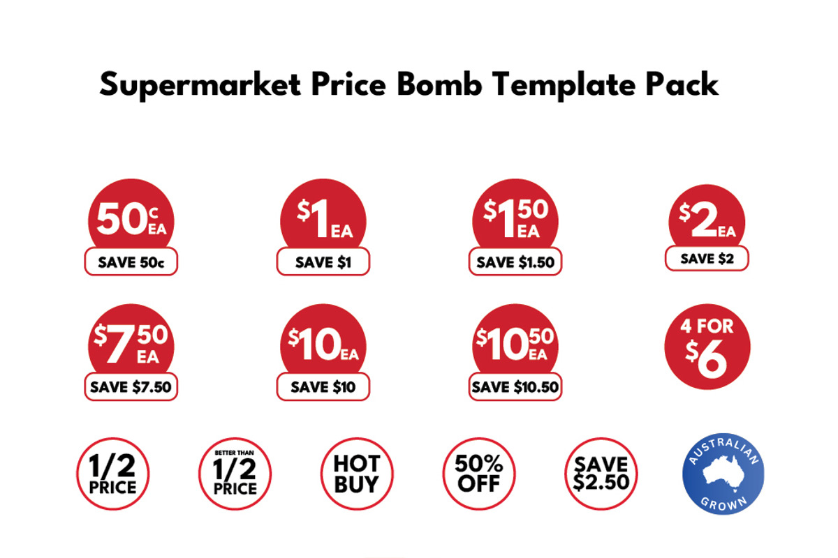 Supermarket Price Bomb Template Pack preview 2