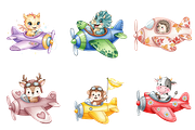 Airplane Watercolor Clipart png, an Illustration by Watercolor design (Thumbnail 4 of 4)