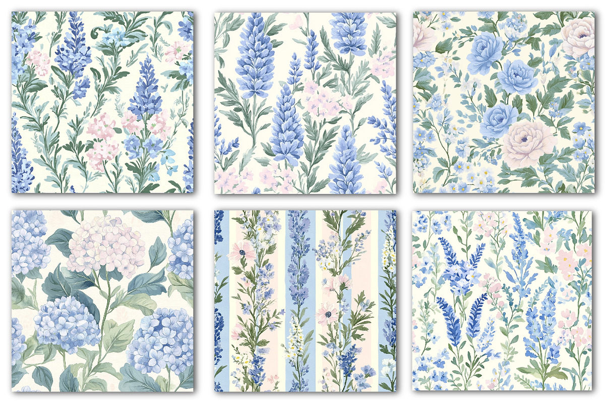 Grandmillennial Seamless Patterns, a Texture Illustration by Dream Creation (Photo 5 of 5)