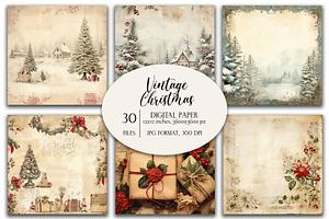 Vintage Christmas Digital Paper