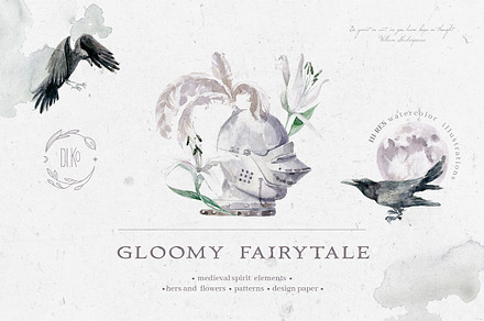 Gloomy fairytale graphic collection.