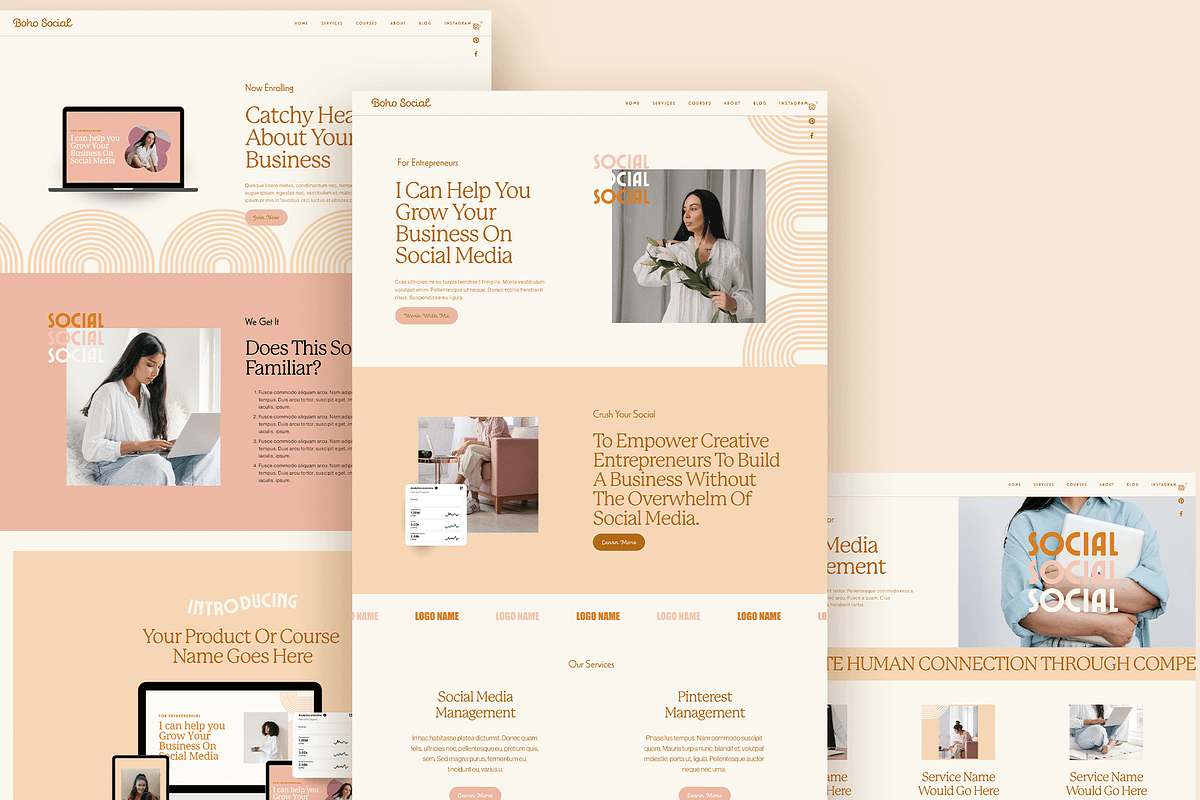 Squarespace 7.1 Template: Boho, a Websites & App Template by Kseniia_Design (Photo 2 of 9)